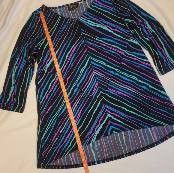 Women's Bob Mackie Wearable Art Striped Tunic Top Size M - Picture 5 of 6